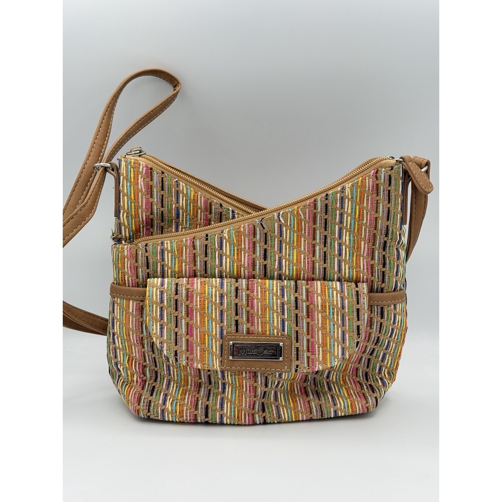 Multisac Striped Adjustable Crossbody Purse Colorful Festival
